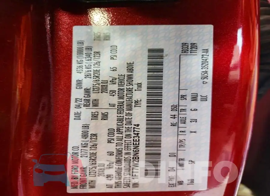 1FT7W2BN6NEE34774 Photo# 12