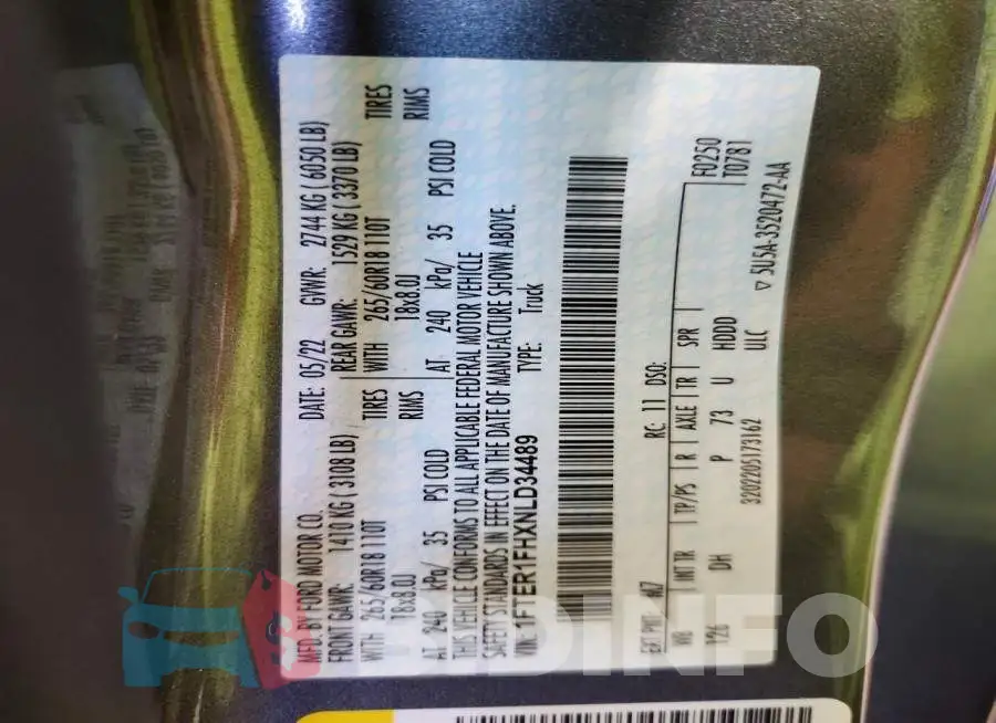 1FTER1FHXNLD34489 Photo# 13