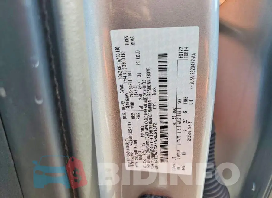 1FTEW1C86NKE61372 Photo# 12