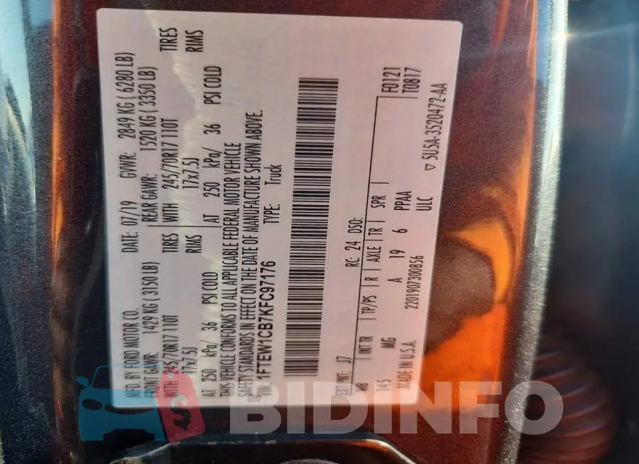 1FTEW1CB7KFC97176 Photo# 13