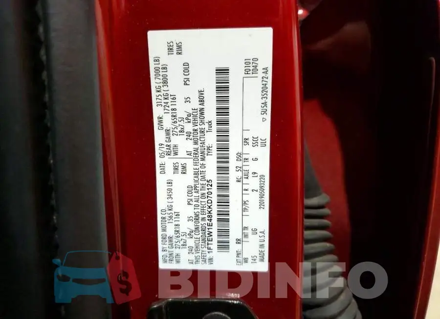 1FTEW1E48KKD70125 Photo# 12