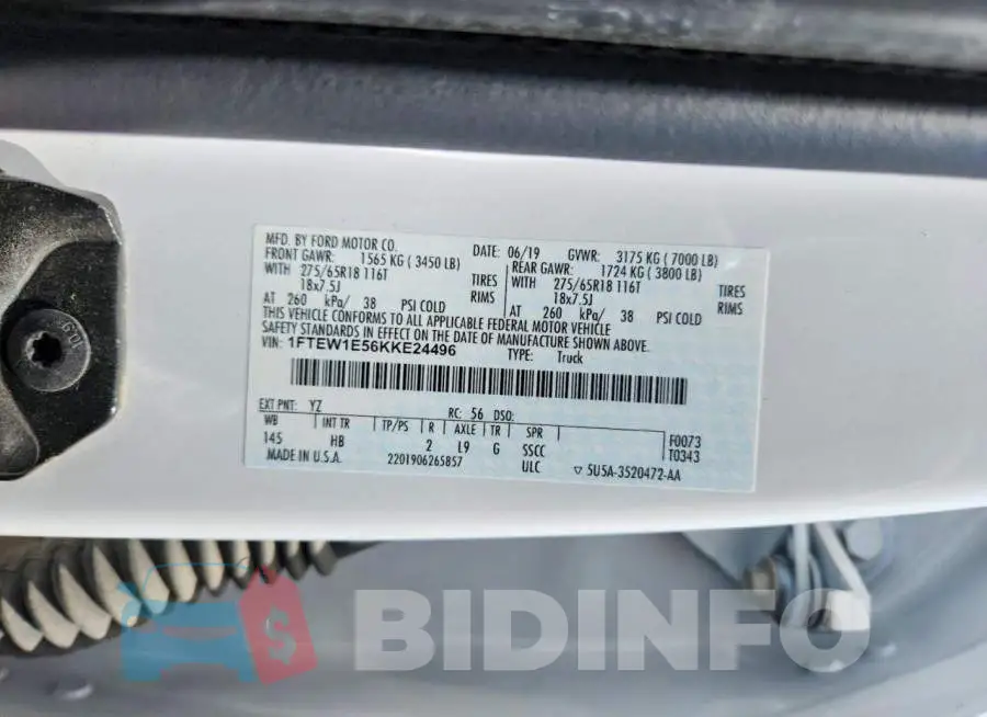 1FTEW1E56KKE24496 Photo# 13