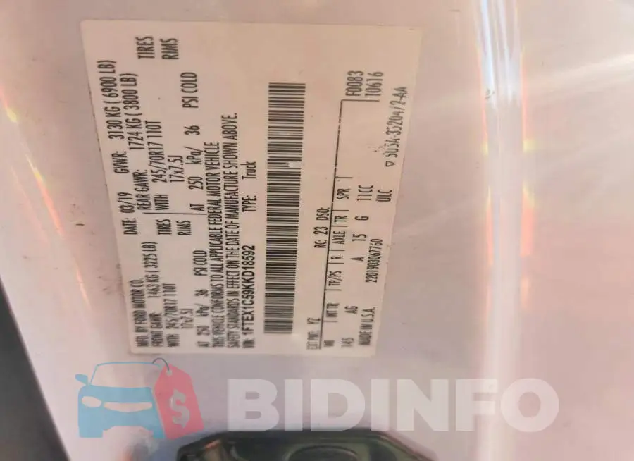 1FTEX1C59KKD18592 Photo# 12