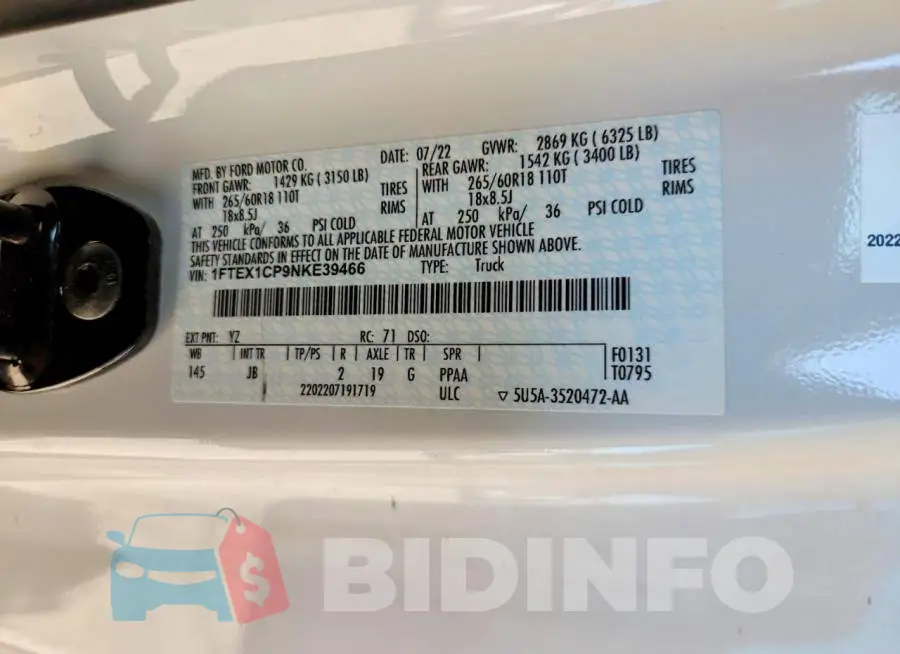 1FTEX1CP9NKE39466 Photo# 13