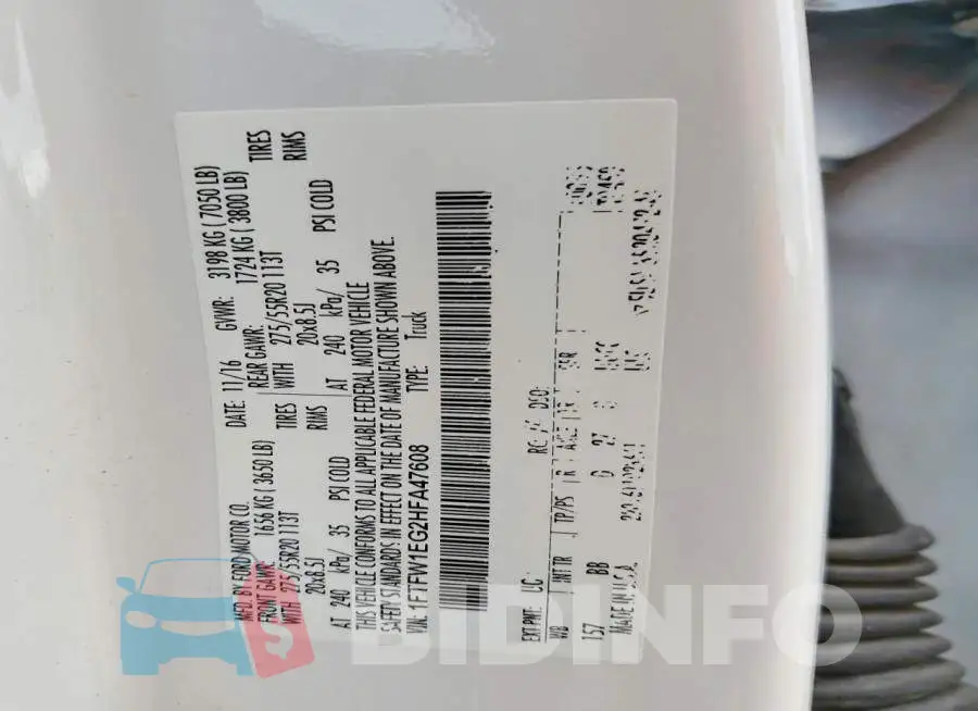1FTFW1EG2HFA47608 Photo# 12