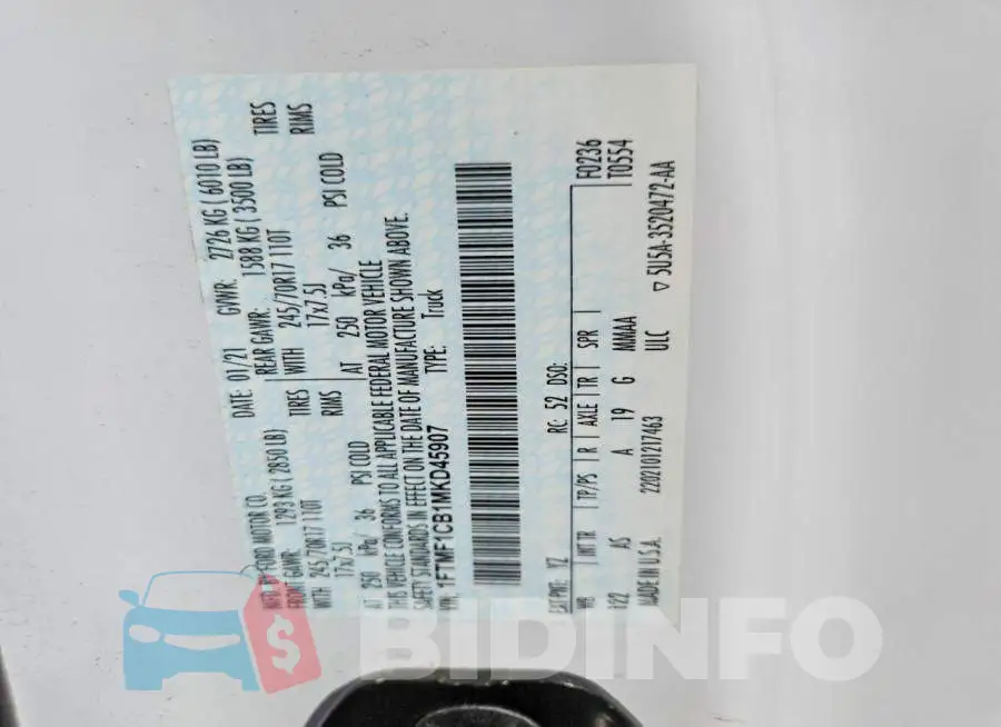 1FTMF1CB1MKD45907 Photo# 12