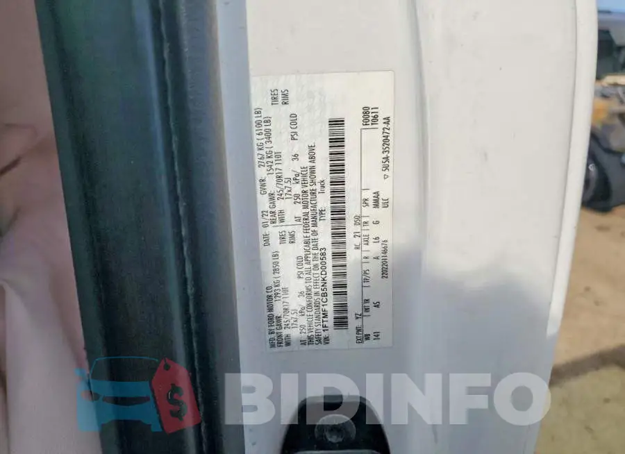 1FTMF1CB5NKD00583 Photo# 12