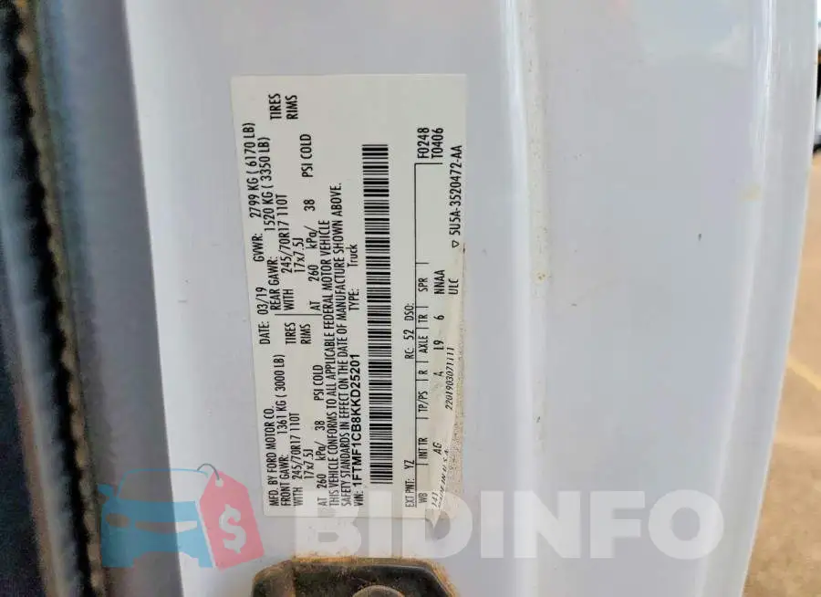 1FTMF1CB8KKD25201 Photo# 12