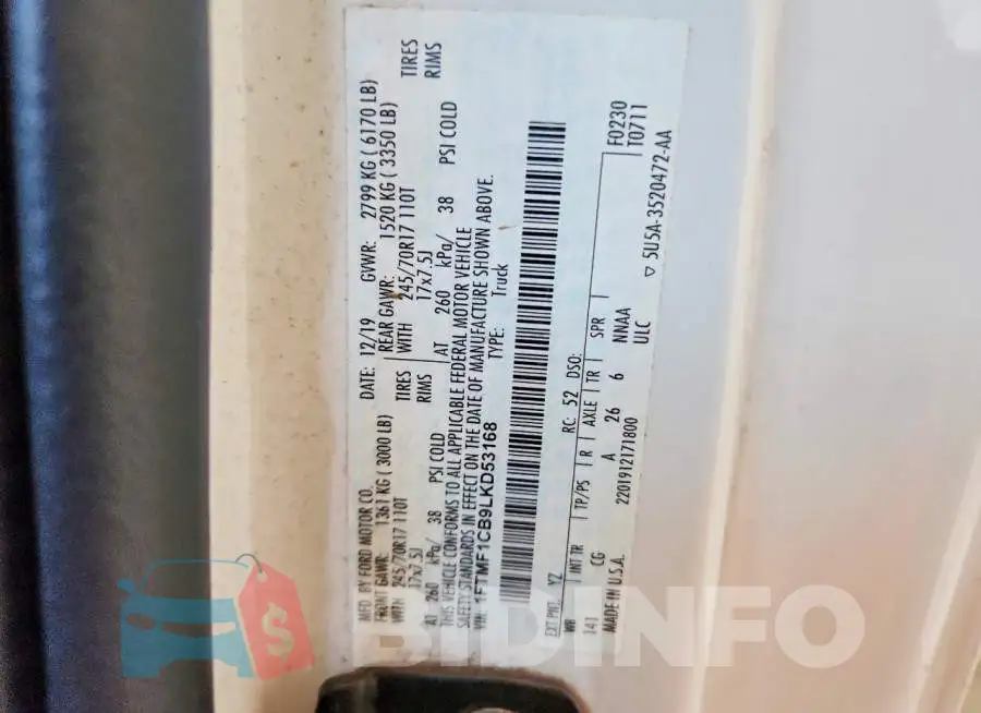 1FTMF1CB9LKD53168 Photo# 12