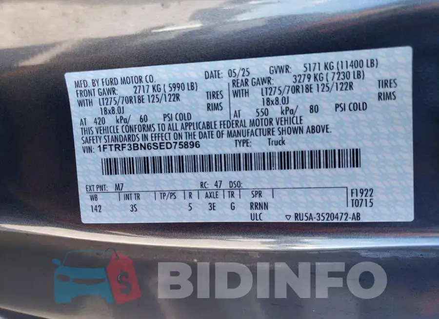 1FTRF3BN6SED75896 Photo# 12