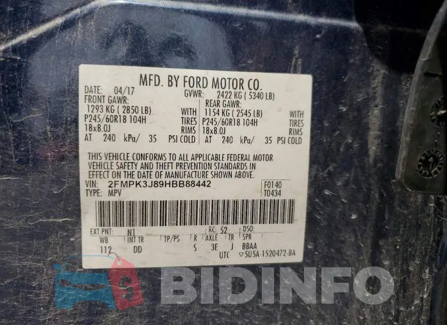 2FMPK3J89HBB88442 Photo# 13