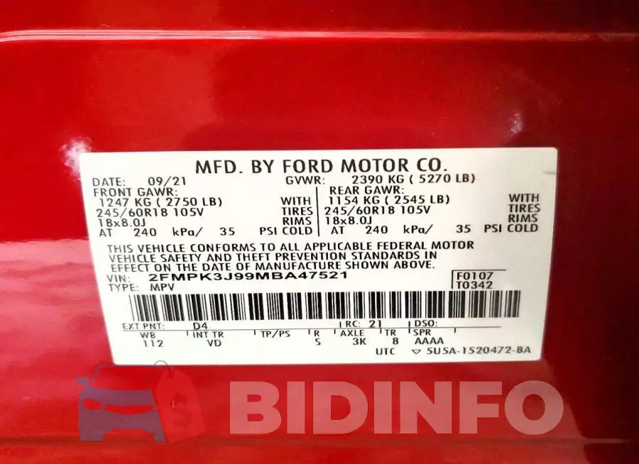 2FMPK3J99MBA47521 Photo# 14