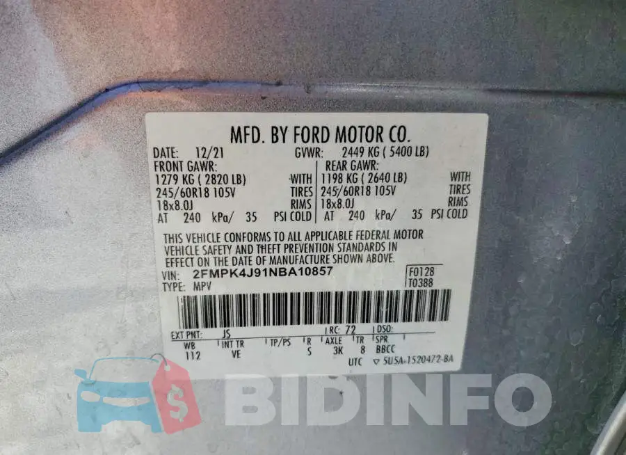 2FMPK4J91NBA10857 Photo# 12