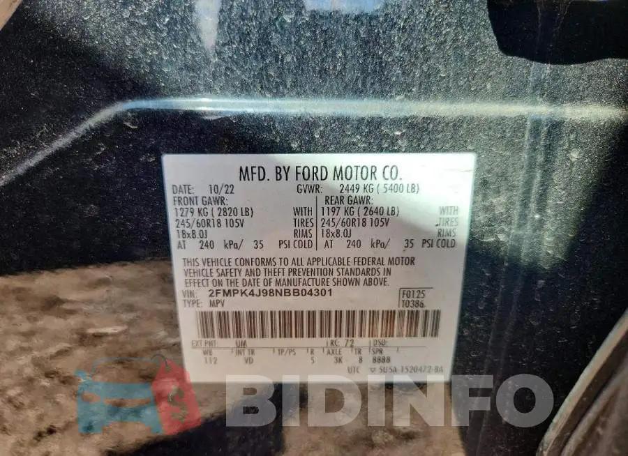 2FMPK4J98NBB04301 Photo# 13