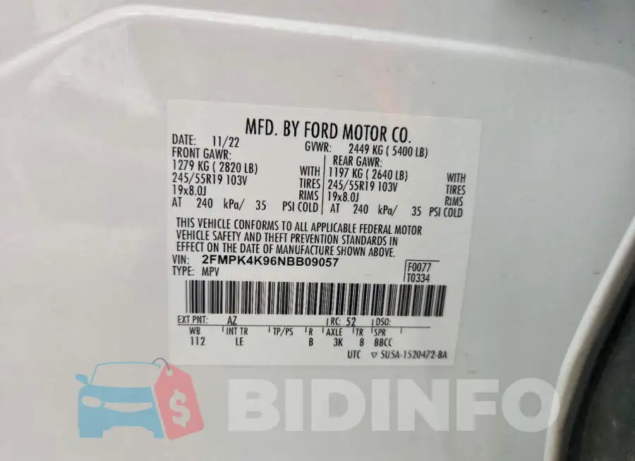 2FMPK4K96NBB09057 Photo# 13