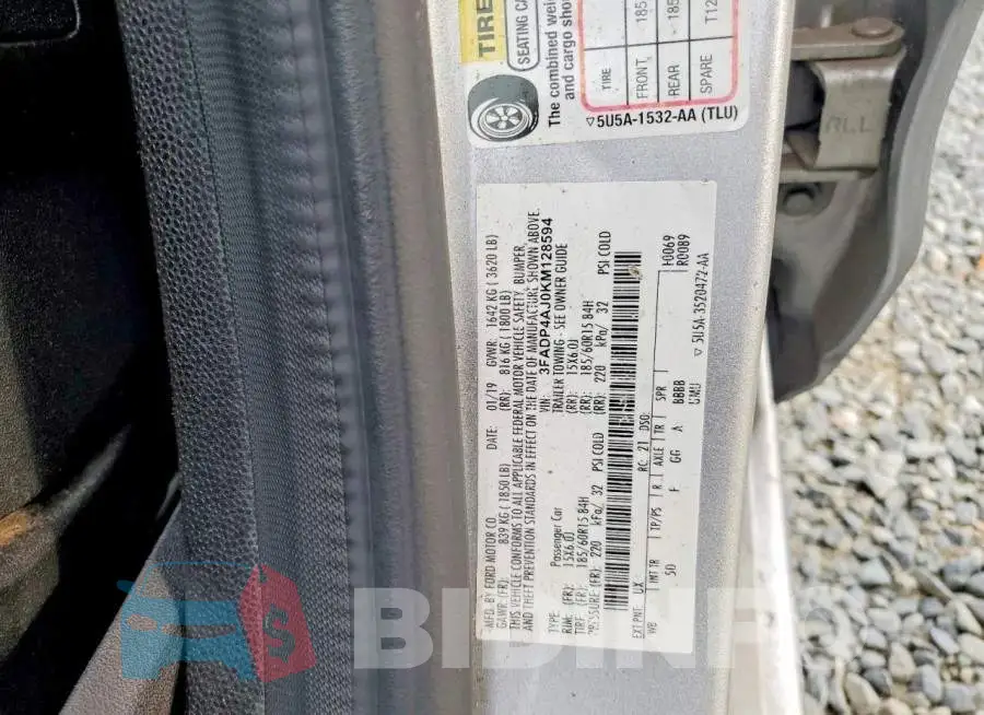 3FADP4AJ0KM128594 Photo# 12