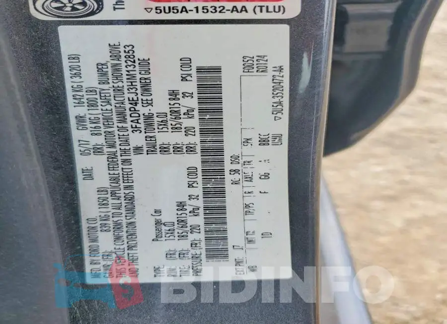 3FADP4EJ3HM132853 Photo# 12