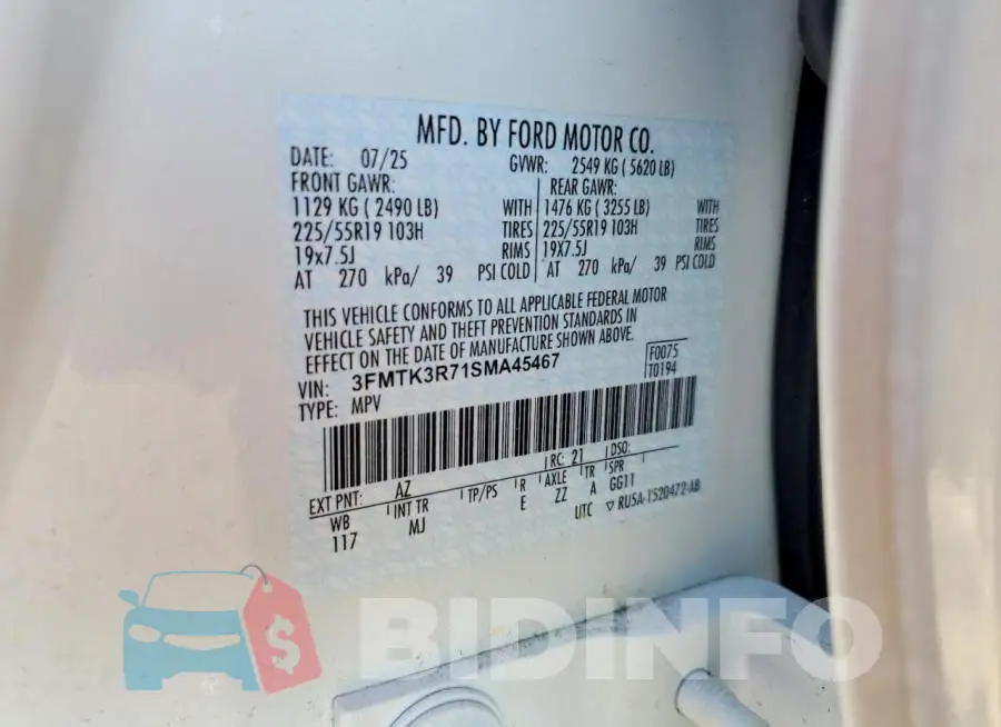 3FMTK3R71SMA45467 Photo# 13