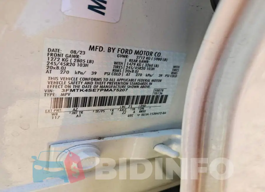3FMTK4SE7PMA75207 Photo# 13