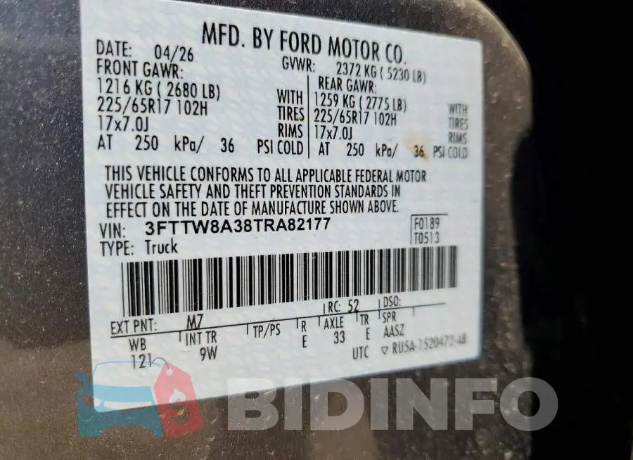 3FTTW8A38TRA82177 Photo# 12