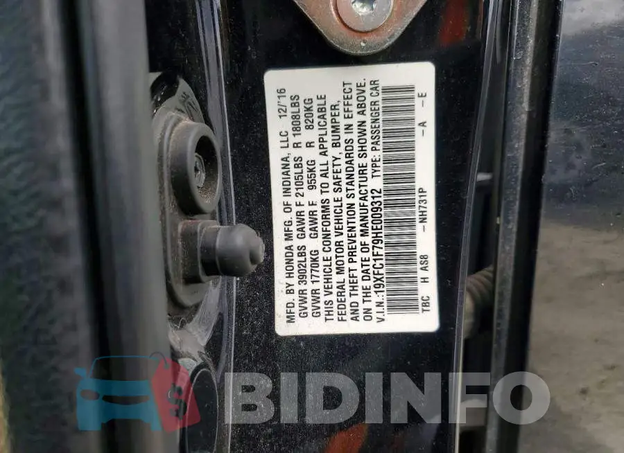 19XFC1F79HE009312 Photo# 12