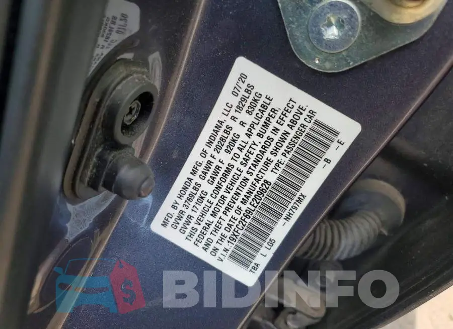 19XFC2F69LE209628 Photo# 12