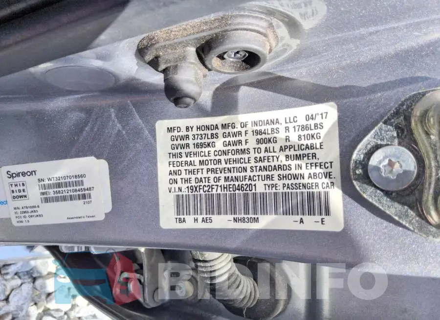 19XFC2F71HE046201 Photo# 13