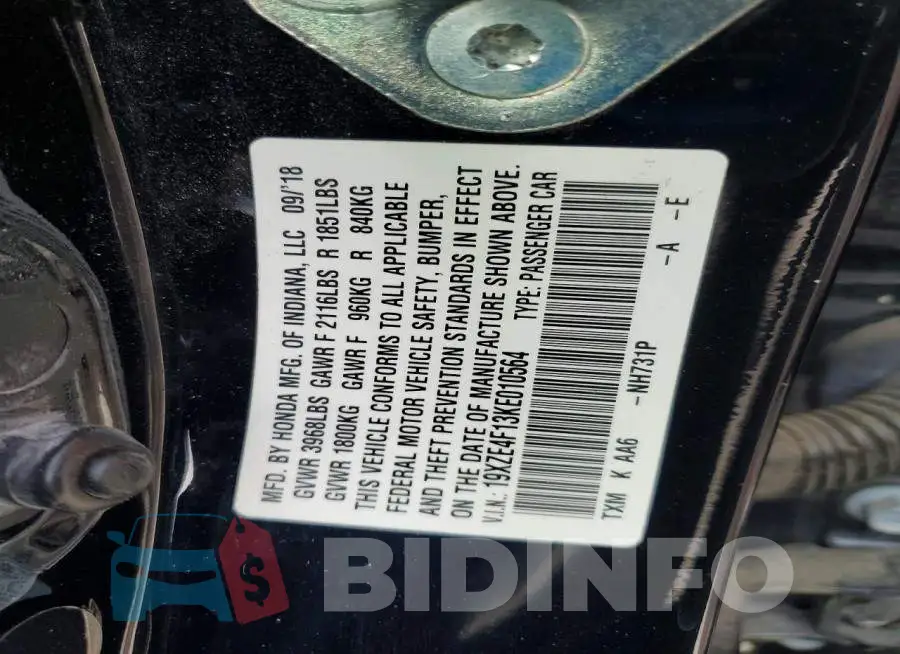 19XZE4F13KE010564 Photo# 12