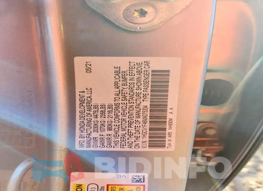 1HGCV1F46MA075334 Photo# 13