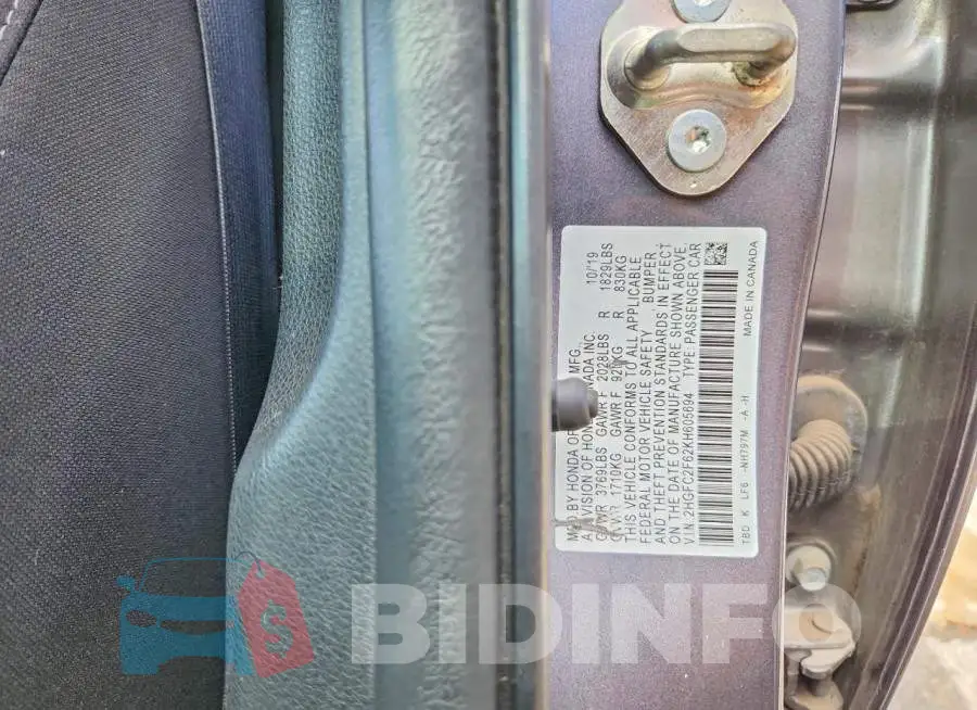 2HGFC2F62KH605694 Photo# 12