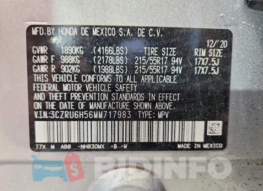 3CZRU6H56MM717983 Photo# 13