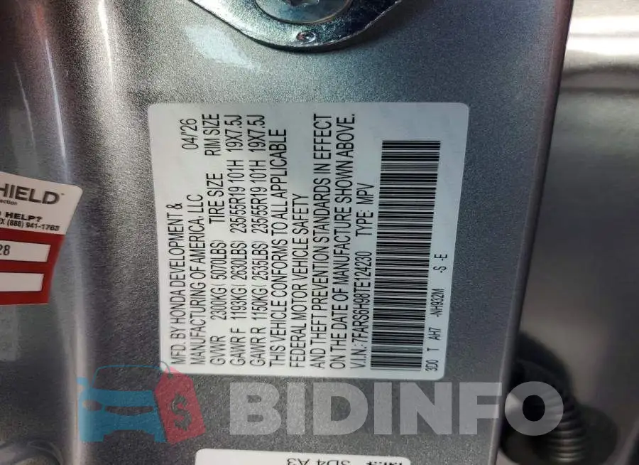 7FARS6H98TE124230 Photo# 13