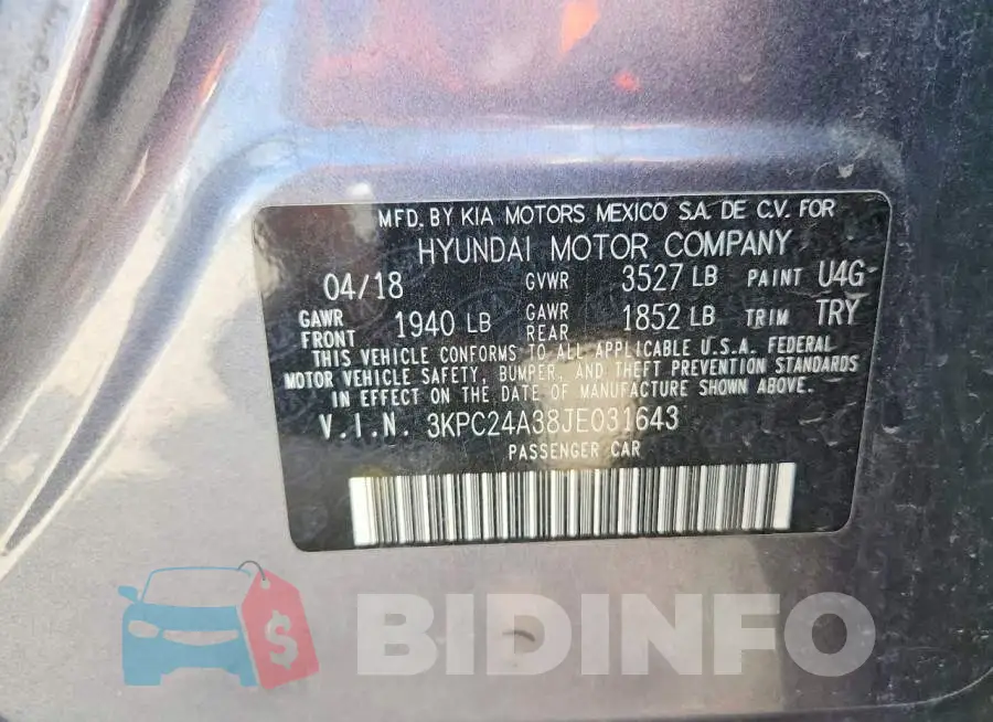 3KPC24A38JE031643 Photo# 12
