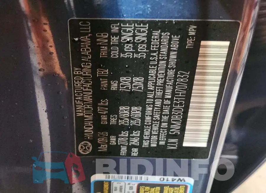 5NMJB3DE3TH707832 Photo# 13