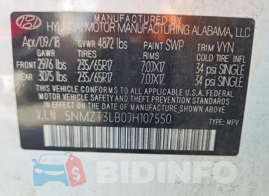 5NMZT3LB0JH107550 Photo# 13
