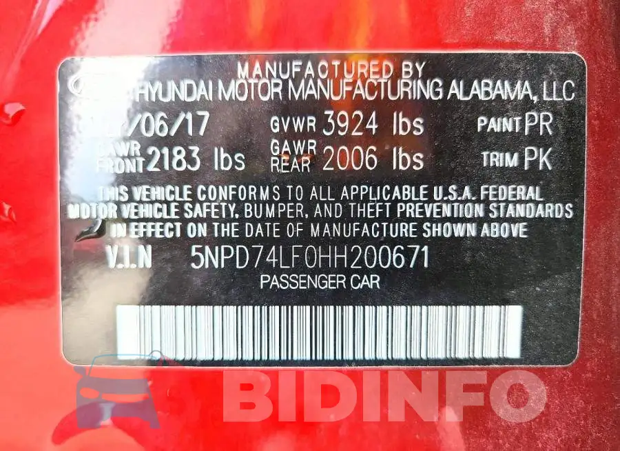 5NPD74LF0HH200671 Photo# 12