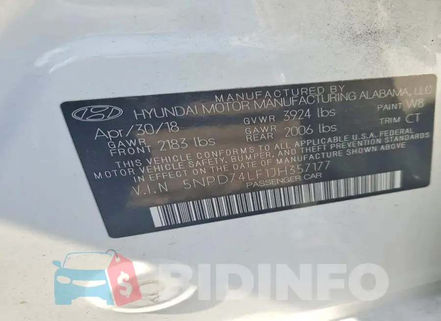 5NPD74LF1JH357177 Photo# 12