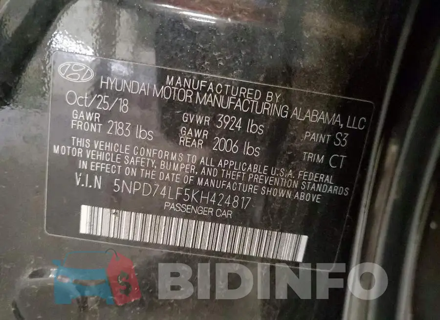 5NPD74LF5KH424817 Photo# 12