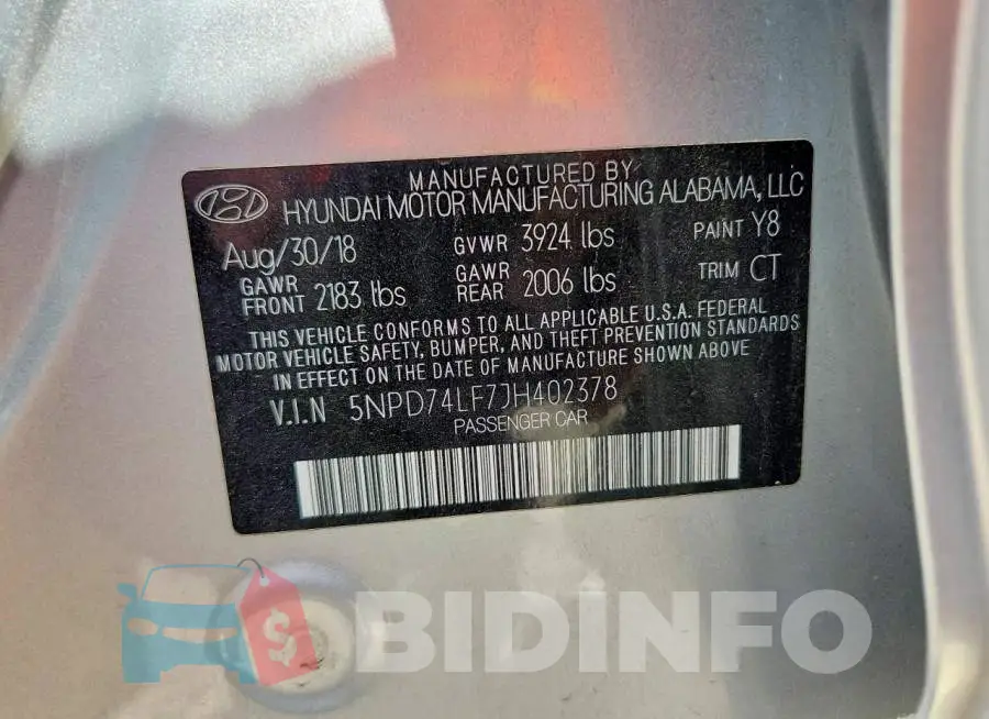 5NPD74LF7JH402378 Photo# 12