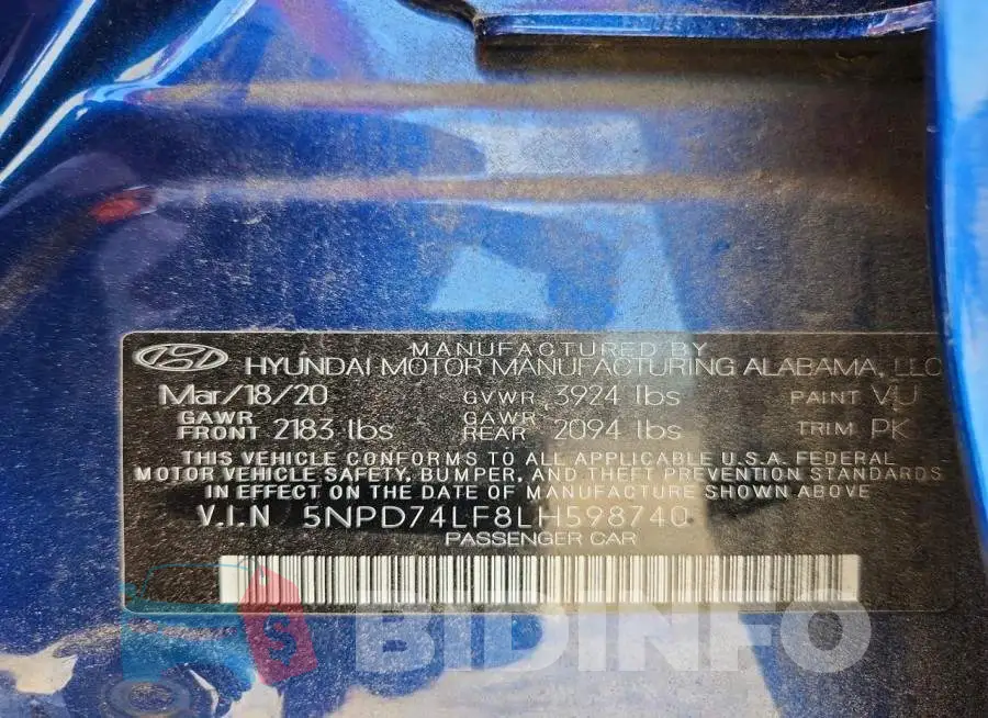5NPD74LF8LH598740 Photo# 13