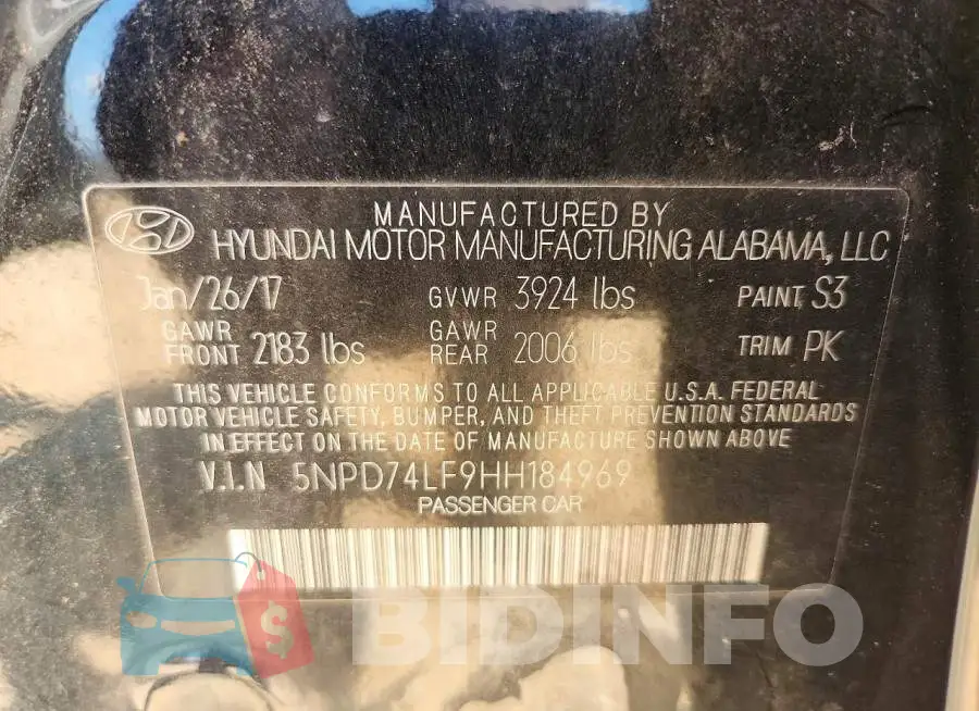 5NPD74LF9HH184969 Photo# 12