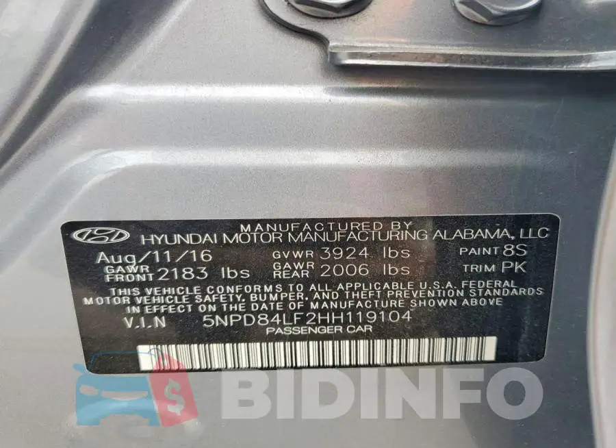 5NPD84LF2HH119104 Photo# 13