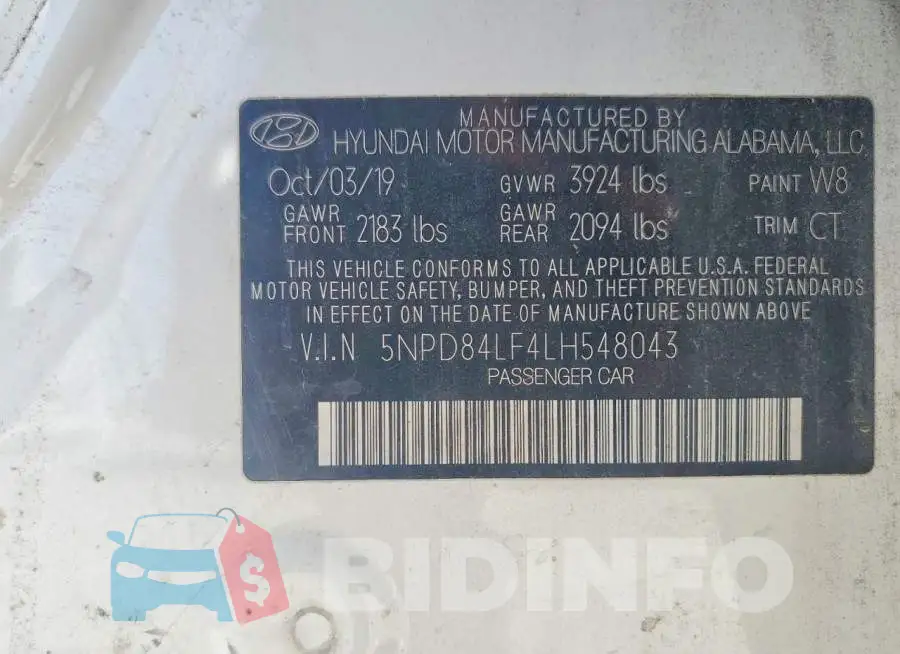 5NPD84LF4LH548043 Photo# 12