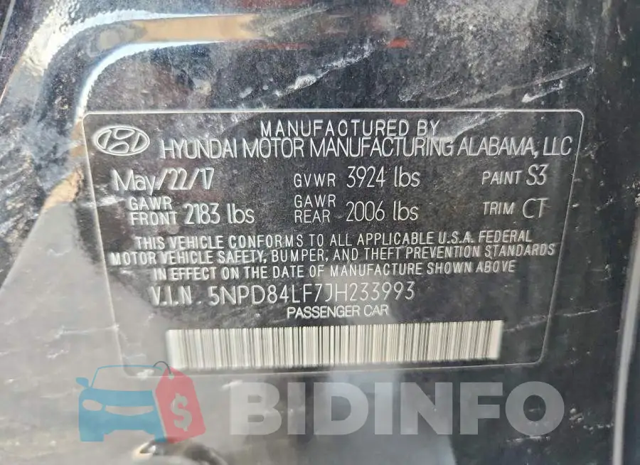 5NPD84LF7JH233993 Photo# 12