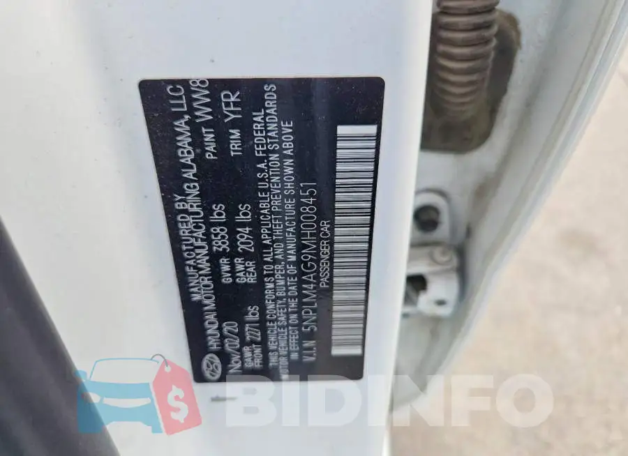 5NPLM4AG9MH008451 Photo# 13