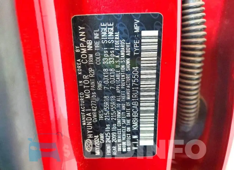 KM8HBCAB1RU175504 Photo# 12