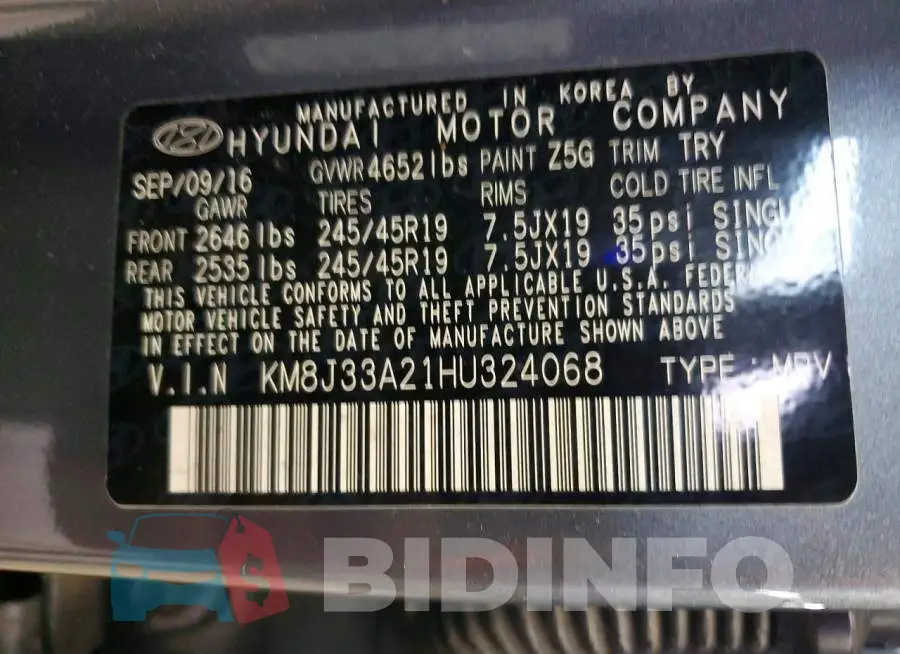 KM8J33A21HU324068 Photo# 13