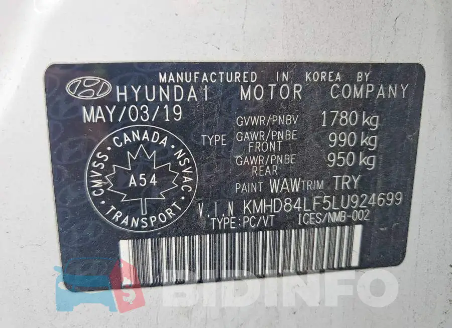 KMHD84LF5LU924699 Photo# 12