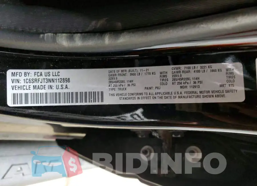1C6SRFJT3NN112898 Photo# 13