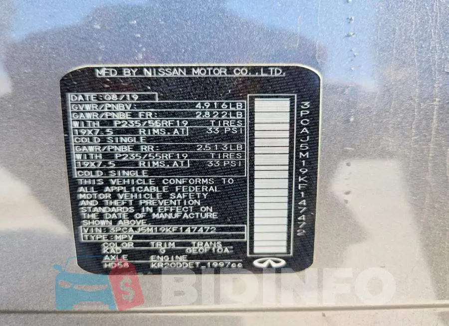 3PCAJ5M19KF147472 Photo# 14